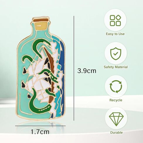 دبابيس المينا دبابيس السفينة في زجاجة مهاجمة من قبل وحش البحر المينا دبوس طية صدر السترة بارد القراصنة سترايك دبوس المحيط دبابيس المينا لهواة جمع الحياكة الملحقات in Kuwait