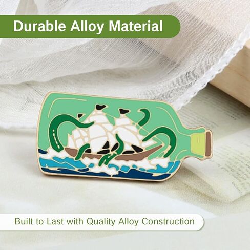 دبابيس المينا دبابيس السفينة في زجاجة مهاجمة من قبل وحش البحر المينا دبوس طية صدر السترة بارد القراصنة سترايك دبوس المحيط دبابيس المينا لهواة جمع الحياكة الملحقات in Kuwait