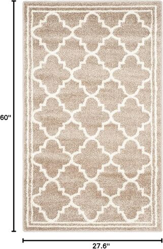 SAFAVIEH Amherst Collection Accent Rug - 2'3" x 5', Wheat & Beige, Moroccan Trellis Design, Non-Shedding & Easy Care, Ideal for High Traffic Areas in Entryway, Living Room, Bedroom (AMT422S) in Saudi Arabia