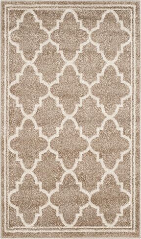 SAFAVIEH Amherst Collection Accent Rug - 2'3" x 5', Wheat & Beige, Moroccan Trellis Design, Non-Shedding & Easy Care, Ideal for High Traffic Areas in Entryway, Living Room, Bedroom (AMT422S) in Saudi Arabia