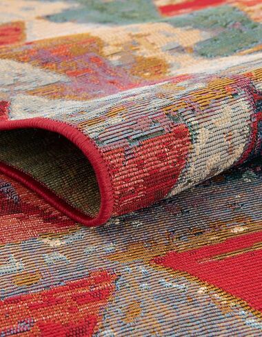 Unique Loom Outdoor Modern Collection Area Rug - Tamarindo (2' 7" x 7' 1" Runner, Multi/ Burgundy) in Saudi Arabia