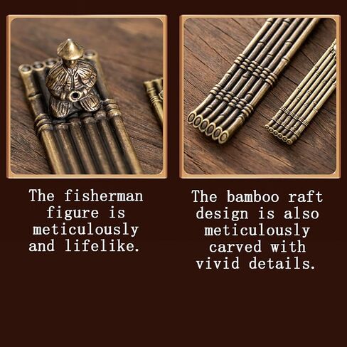 Fisherman Raft Incense Holder, Alloy Stick Burner with Ash Catcher, Metal Fisherman Figurine Incense Stand for Meditation, Tea Room, Zen Home Décor, Aromatherapy in Saudi Arabia