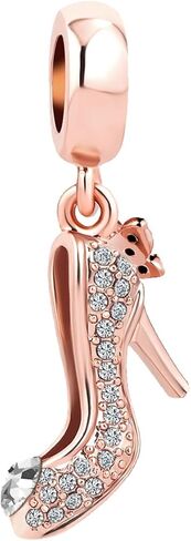 KunBead Butterfly Heart High-heeled Shoes Dangle Birthday Charms Compatible with Pandora Charm Bracelet for Women in Saudi Arabia