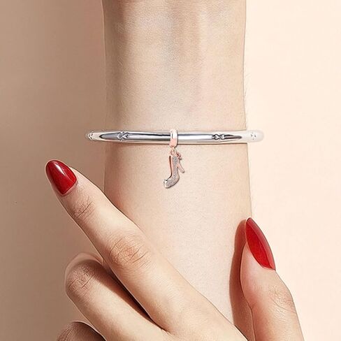 KunBead Butterfly Heart High-heeled Shoes Dangle Birthday Charms Compatible with Pandora Charm Bracelet for Women in Saudi Arabia