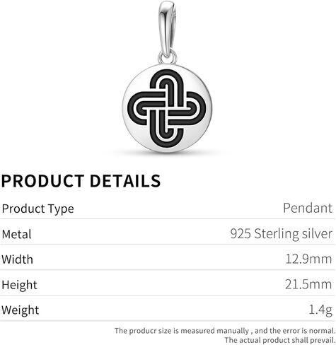 925 فضة رمز دائري عقدة سليمان صالح عموم دلايات سوار قلادة المرأة حبة للأساور والقلائد in Kuwait