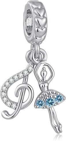 TCHYUN Music Note and Ballet Dancer Dangle Charm Birthstone Bead Compatible with Pandora Bracelet Graduation Women in Saudi Arabia