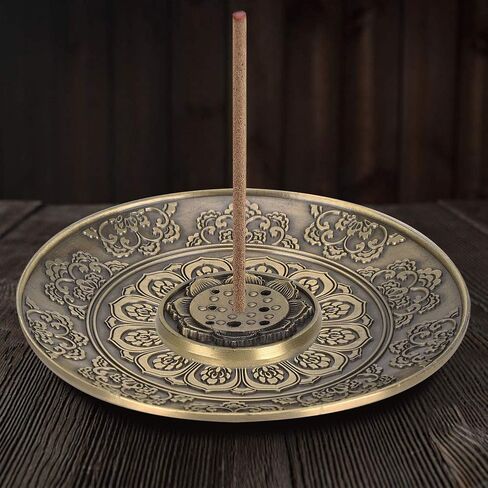 Lotus Incense Holder Incense Burners,Bronze Stick Incense Holder,Flower Round Incense Burner Flower Incense Plate for Home Bedroom Yoga Meditation Tea House Incense Holders in Saudi Arabia