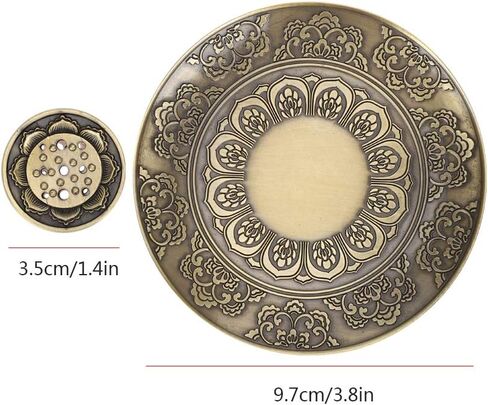 Lotus Incense Holder Incense Burners,Bronze Stick Incense Holder,Flower Round Incense Burner Flower Incense Plate for Home Bedroom Yoga Meditation Tea House Incense Holders in Saudi Arabia
