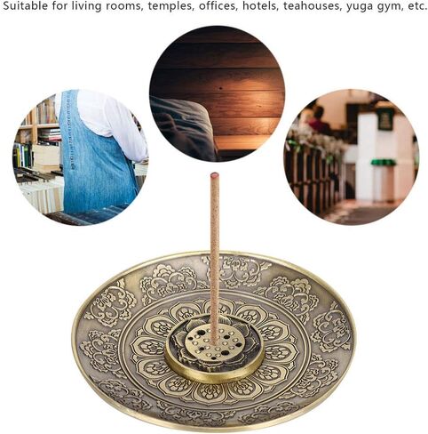 Lotus Incense Holder Incense Burners,Bronze Stick Incense Holder,Flower Round Incense Burner Flower Incense Plate for Home Bedroom Yoga Meditation Tea House Incense Holders in Saudi Arabia