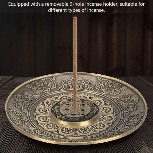 Lotus Incense Holder Incense Burners,Bronze Stick Incense Holder,Flower Round Incense Burner Flower Incense Plate for Home Bedroom Yoga Meditation Tea House Incense Holders in Saudi Arabia