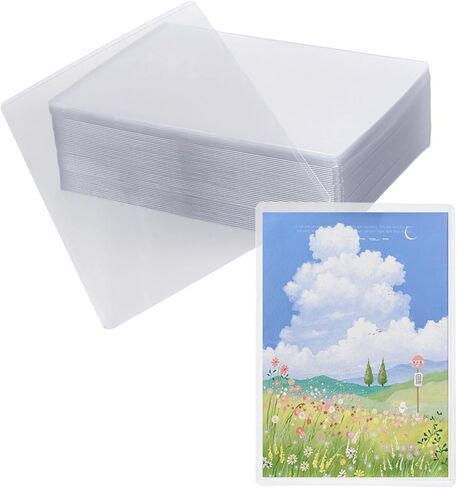 SINJEUN 50 Pack 6" x 8" Rigid Print Protectors, Clear Top Loading Photo Sleeves, Hard Plastic Sheet Protector for Photos Album Paper Postcard Document, No Holes in Saudi Arabia