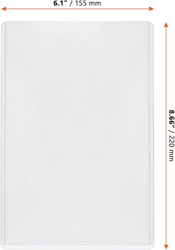 SINJEUN 50 Pack 6" x 8" Rigid Print Protectors, Clear Top Loading Photo Sleeves, Hard Plastic Sheet Protector for Photos Album Paper Postcard Document, No Holes in Saudi Arabia