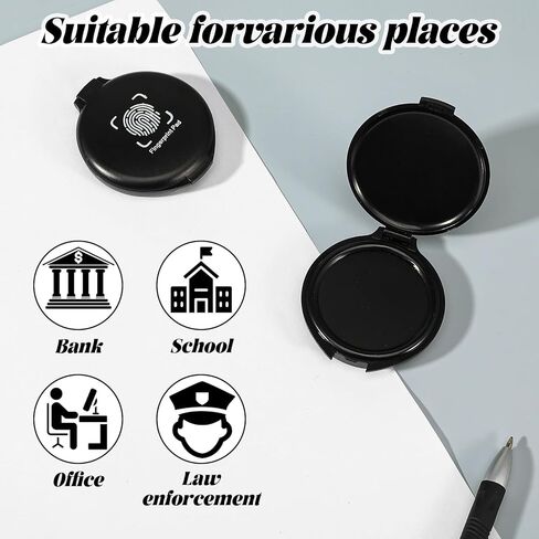 20 PCS Black Fingerprint Ink Pads Mini Portable Thumbprint Stamp Pad for Notary Supplies Identification Security ID Cards, Office Home Use in Kuwait