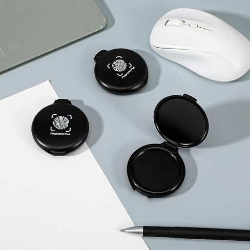 20 PCS Black Fingerprint Ink Pads Mini Portable Thumbprint Stamp Pad for Notary Supplies Identification Security ID Cards, Office Home Use in Kuwait