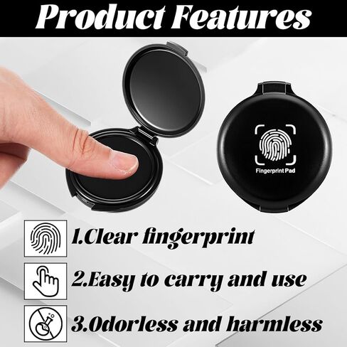 20 PCS Black Fingerprint Ink Pads Mini Portable Thumbprint Stamp Pad for Notary Supplies Identification Security ID Cards, Office Home Use in Kuwait
