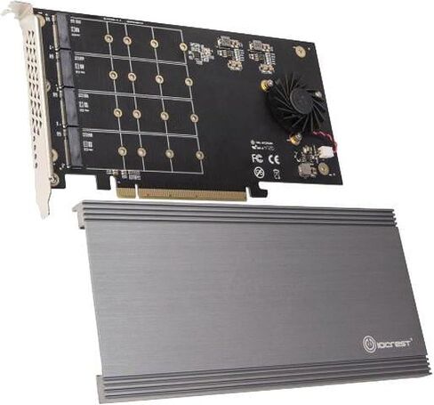IO Crest Quad M.2 NVMe PCIe x16 Expansion Card for Intel VROC and AMD Ryzen Threadripper Motherboard in Kuwait