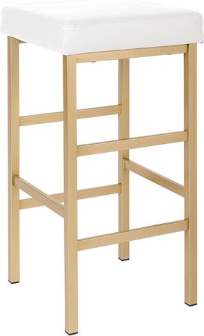 OSP Home Furnishings مقعد بدون ظهر بإطار ذهبي، 30 بوصة، أبيض in Kuwait