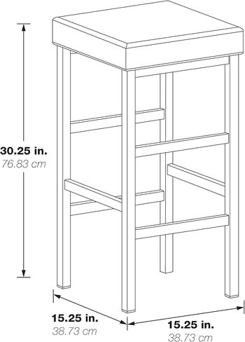 OSP Home Furnishings مقعد بدون ظهر بإطار ذهبي، 30 بوصة، أبيض in Kuwait