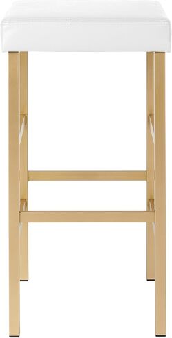 OSP Home Furnishings مقعد بدون ظهر بإطار ذهبي، 30 بوصة، أبيض in Kuwait