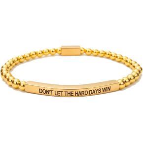 Dont Let The Hard Days Win Bracelet，Motivational Bracelets，Stainless Steel Bracelets for Women，Gift to Mother Wife Sister Best Friend in Kuwait