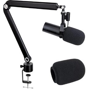 SUNMON Shure SM7B Boom Arm with Mic Cover Compatible with Shure SM7B, Ajustable Mic Stand Desk Mic Arm with Cable Sleeve, SM7B Pop Filter Reduce Background Noise in Kuwait