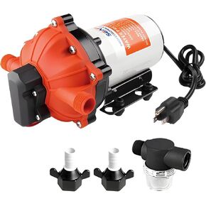 مضخة ضغط المياه الصناعية من سلسلة سيفلو 55 مع قابس طاقة لمنفذ الحائط - 115 فولت تيار متردد، 5.0 جالون في الدقيقة، 60 رطل لكل بوصة مربعة | تحضير ذاتي، للخدمة الشاقة، تشغيل هادئ | مثالية للاستخدام في المركبات الترفيهية والقوارب وخارج الشبكة والاستخدام الصنا in Kuwait