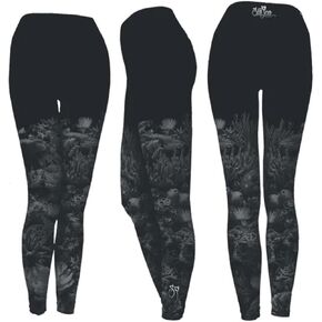 Sea Fear Stylish Black Coral Design Full Length Active Legging for Women in Saudi Arabia