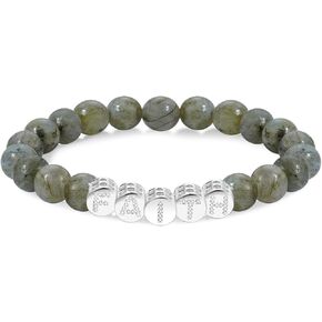 Faith Beaded Bracelets for Women Men Natural Stone Round Beads Semi-Precious Stretch Bracelet Jewelry in Kuwait