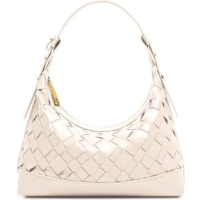 حقيبة كتف جورين منسوجة للنساء، حقيبة يد منسوجة عبر الجسم، حقيبة يد مضفرة بمقبض علوي من الجلد النباتي تحت الذراع in Kuwait