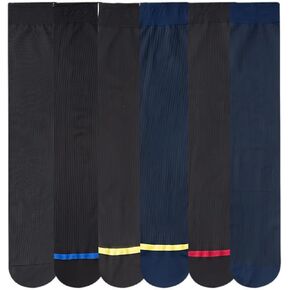 6 أزواج من الجوارب الرجالية الرفيعة المصنوعة من الحرير، ملابس رسمية للعمل، جوارب طويلة لساق الساق، جوارب من النايلون قابلة للتنفس in Kuwait