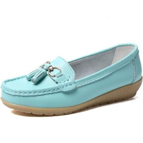 Casual Women's Loafers Flat Metal Buckle Comfortable Lightweight Penny Loafers for Womens Leather Slip-on Outdoor Driving Moccasion Boat Shoes in Kuwait