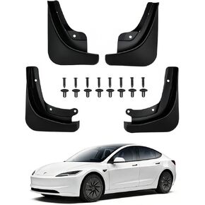 اللوحات الطينية الجديدة من طراز Tesla Model X لعام 2021-2026 [بدون حفر، حماية الطلاء] واقيات الرذاذ المناسبة لجميع الأحوال الجوية، نسخة أكثر سمكًا مطورة لملحقات الطراز X (مجموعة من 4) in Kuwait