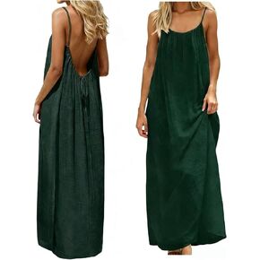 Backless Cami Dress Backless Dress House Dress for Women Sleeveless Long Cami Lounge Dress Backless for Indoor Summer Wear in Kuwait
