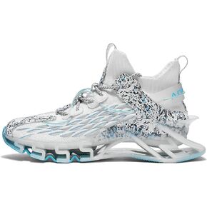 Sneakers for Men with Blade Sole, Artistic Print and Fish Scale Design, Mens Fashion Sneakers，Breathable Mesh, Cushioning, for Jogging Walking in Saudi Arabia