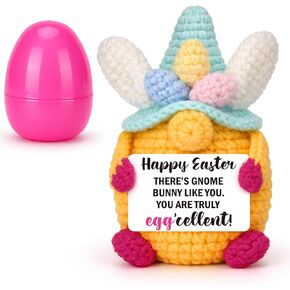 Easter Gifts for Kids Adults, Handmade Crochet Easter Gnome Bunny Decor, Sentimental Spring Presents for Home Office, Funny Eggcellent Easter Basket Stuffers for Teens in Kuwait