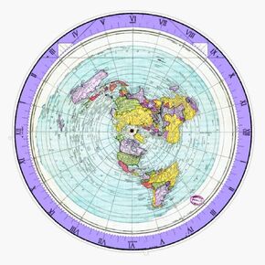 Magnet Flat Earth Map - (Azimuthal Equidistant Projection Map) - Purple Magnetic Bumper Sticker 5" in Kuwait