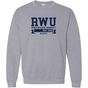 Roger Williams University Unisex Crewneck Sweatshirt - RWU Hawks Apparel in Kuwait