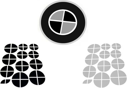 Gloss Silver and Gloss Black Stickers - Compatible with BMW - Overlay Vinyl Decal for All Emblems Caps Logos Roundels Badges in Saudi Arabia