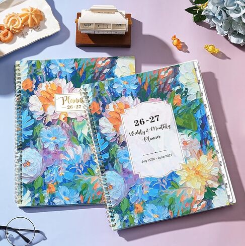 Planner 2026-2027 - 2026-2027 Planner Weekly and Monthly, July 2026 - June 2027, 8.5" x 11", Academic Planner 2026-2027 with Marked Tabs, Back Pocket, Perfect Daily Organizer - Floral in Kuwait