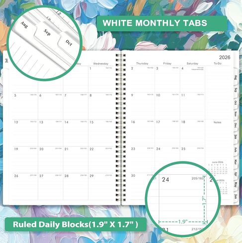 Planner 2026-2027 - 2026-2027 Planner Weekly and Monthly, July 2026 - June 2027, 8.5" x 11", Academic Planner 2026-2027 with Marked Tabs, Back Pocket, Perfect Daily Organizer - Floral in Kuwait