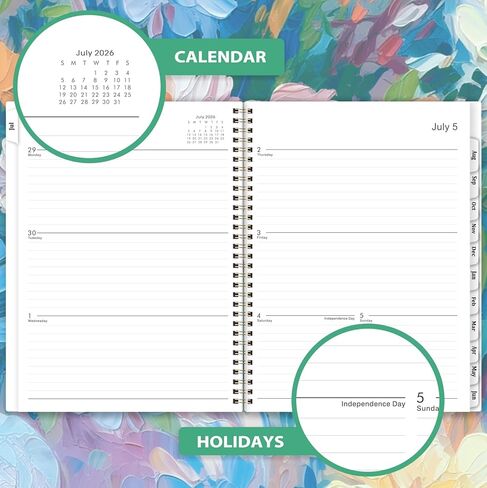 Planner 2026-2027 - 2026-2027 Planner Weekly and Monthly, July 2026 - June 2027, 8.5" x 11", Academic Planner 2026-2027 with Marked Tabs, Back Pocket, Perfect Daily Organizer - Floral in Kuwait