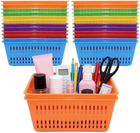 36 Pack Mini Storage Baskets Bins, Colorful Crayon Pencil Container Storage Trays, Small Plastic Make-up Organizing Containers for Home, Office, Art Supplies, 6.1" L x 4.5" W x 2.36" H in Saudi Arabia