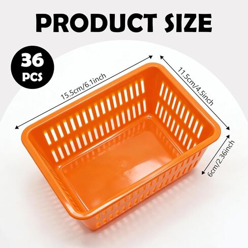 36 Pack Mini Storage Baskets Bins, Colorful Crayon Pencil Container Storage Trays, Small Plastic Make-up Organizing Containers for Home, Office, Art Supplies, 6.1" L x 4.5" W x 2.36" H in Saudi Arabia
