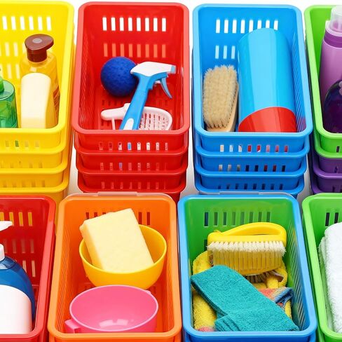 36 Pack Mini Storage Baskets Bins, Colorful Crayon Pencil Container Storage Trays, Small Plastic Make-up Organizing Containers for Home, Office, Art Supplies, 6.1" L x 4.5" W x 2.36" H in Saudi Arabia