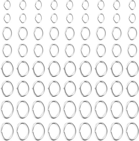 200 قطعة من حلقات القفز البيضاوية المصنوعة من الفولاذ المقاوم للصدأ من Craftdady، نتائج DIY مطلية بالذهب عيار 18 قيراط، حلقات قفز بيضاوية مغلقة لصنع قلادة سوار يدوية الصنع 4 أنماط، 4-6x6-10 مم in Kuwait