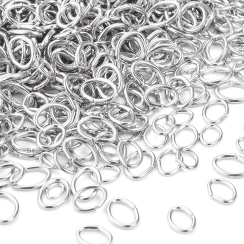 200 قطعة من حلقات القفز البيضاوية المصنوعة من الفولاذ المقاوم للصدأ من Craftdady، نتائج DIY مطلية بالذهب عيار 18 قيراط، حلقات قفز بيضاوية مغلقة لصنع قلادة سوار يدوية الصنع 4 أنماط، 4-6x6-10 مم in Kuwait