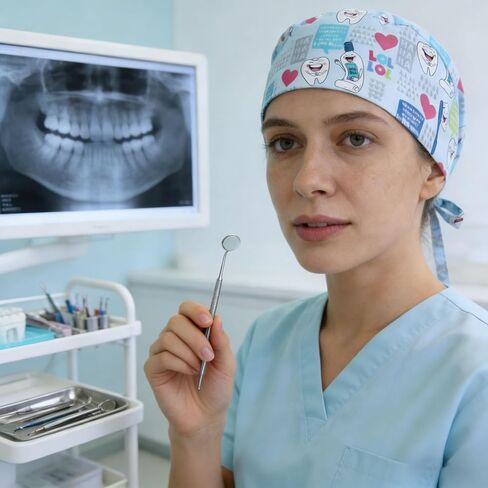 6 قطعة قبعات ممرضة للنساء التمريض العمل قابل للتعديل مع الأربطة فرك قبعات النساء قبعات فرك مرنة لطبيب الأسنان متعدد in Kuwait