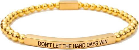Dont Let The Hard Days Win Bracelet，Motivational Bracelets，Stainless Steel Bracelets for Women，Gift to Mother Wife Sister Best Friend in Kuwait