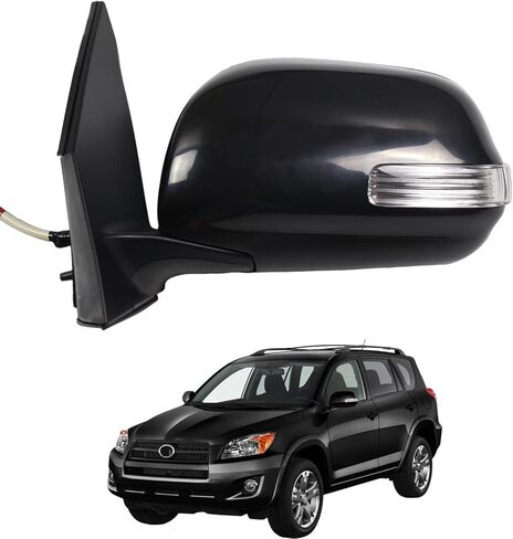 Side Mirror Right Passenger Side Car Door Mirrorfor TOYOTA RAV4 2009 2010 2011 2012,POWER | HEAT |Lamp | TO1321273 | BLACK(RH)- 7 Wires in Saudi Arabia