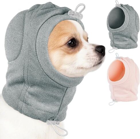 MIGOHI أغطية أذن بقلنسوة متوسطة الحجم للكلاب - حماية أذن الكلب قابلة للتنفس مع وسادة ناعمة، تخفيف القلق للكلاب، غطاء الأذن والرأس للفصل، زيارات الطبيب البيطري، التزيين، فصيل كورجي، شبعا إينو، بلدغ، L، رمادي in Kuwait